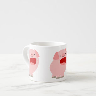 Cute Cartoon Singing Pig Espresso Mok