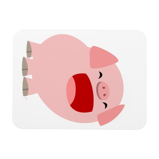 Cute Cartoon Singing Pig Flexible Magnet Magneet (Horizontaal)