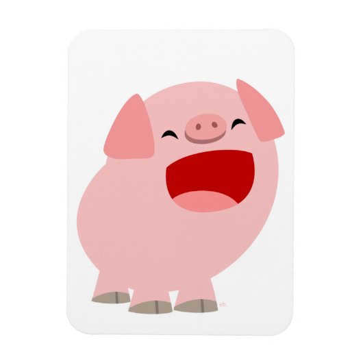 Cute Cartoon Singing Pig Flexible Magnet Magneet (Verticaal)