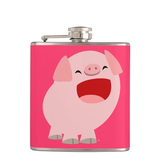 Cute Cartoon Singing Pig Hip Flask Heupfles (Voorkant)