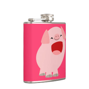 Cute Cartoon Singing Pig Hip Flask Heupfles