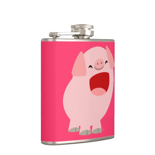 Cute Cartoon Singing Pig Hip Flask Heupfles (Rechts)