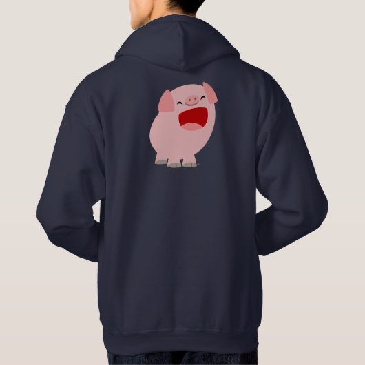 Cute Cartoon Singing Pig Hoodie (Achterkant)