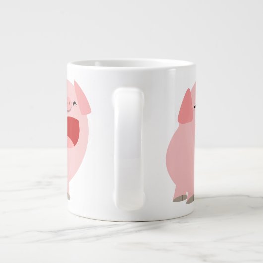 Cute Cartoon Singing Pig Jumbo Mok (Achterkant)