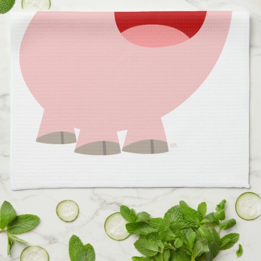Cute Cartoon Singing Pig Kitchen Towel Theedoek (Gevouwen)