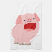 Cute Cartoon Singing Pig Kitchen Towel Theedoek (Verticaal)