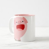 Cute Cartoon Singing Pig Mok (Voorkant links)