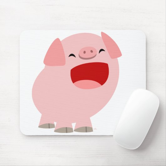 Cute Cartoon Singing Pig Mousepad Muismat (Met muis)
