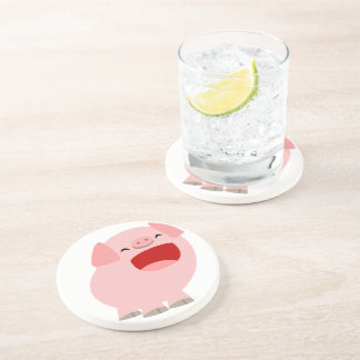 Cute Cartoon Singing Pig Onderzetter