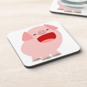Cute Cartoon Singing Pig Onderzetters Set (Linkerzijde)
