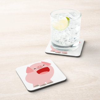 Cute Cartoon Singing Pig Onderzetters Set