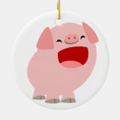 Cute Cartoon Singing Pig Ornament (Achterkant)