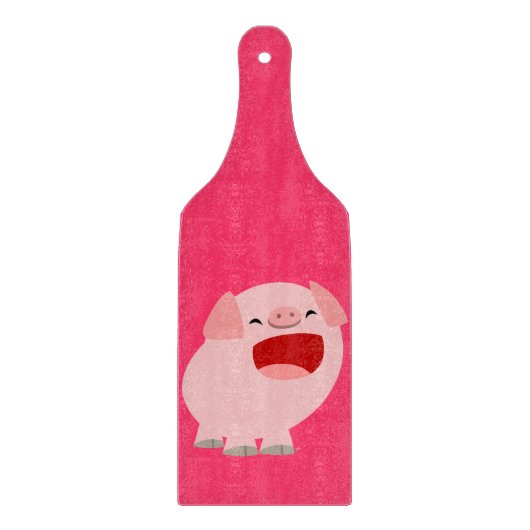 Cute Cartoon Singing Pig Paddle Cutting Board Snijplank (Voorkant)