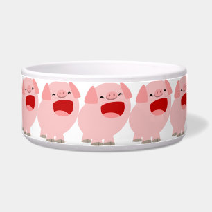 Cute Cartoon Singing Pig Pet Bowl Voerbakje