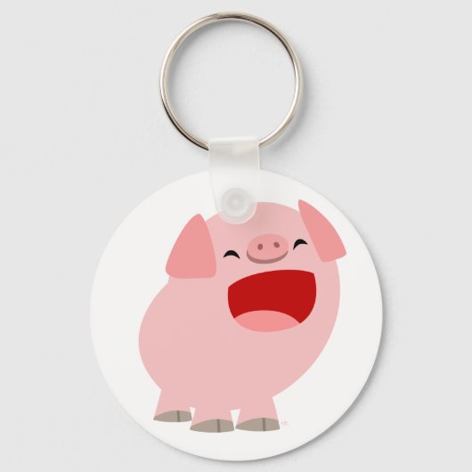 Cute Cartoon Singing Pig Sleutelhanger (Voorkant)