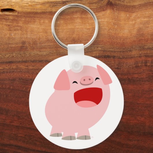 Cute Cartoon Singing Pig Sleutelhanger (Voorkant)