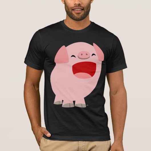 Cute Cartoon Singing Pig T-Shirt (Voorkant)