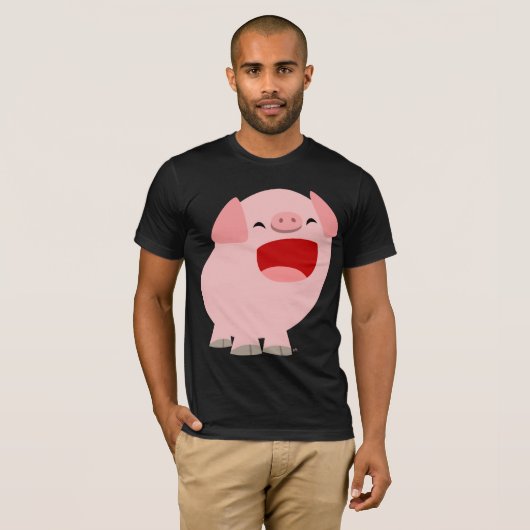 Cute Cartoon Singing Pig T-Shirt (Voorkant volledig)