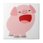 Cute Cartoon Singing Pig Tegel Tegeltje (Voorkant)