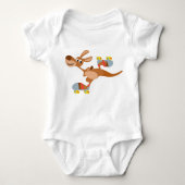 Cute Cartoon Skating Kangaroo Baby Apparel Romper (Voorkant)