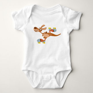 Cute Cartoon Skating Kangaroo Baby Apparel Romper