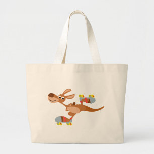 Cute Cartoon Skating Kangaroo Bag Grote Tote Bag