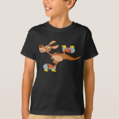 Cute Cartoon Skating Kangaroo Children T-Shirt (Voorkant)