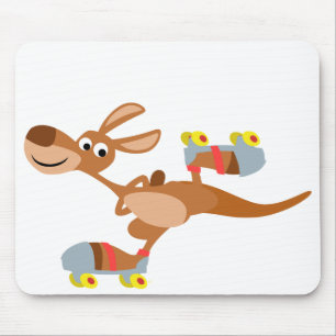 Cute Cartoon Skating Kangaroo Mousepad Muismat