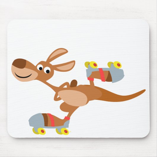 Cute Cartoon Skating Kangaroo Mousepad Muismat (Voorkant)