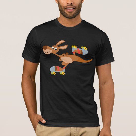 Cute Cartoon Skating Kangaroo T-Shirt (Voorkant)