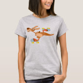 Cute Cartoon Skating Kangaroo Women T-Shirt (Voorkant)