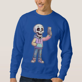 Cute Cartoon Skeleton Selfie - Full Body Trendy  Trui