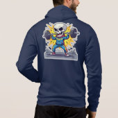 “Cute Cartoon Skeleton Weightlifter • Funny Gym Ba Hoodie (Achterkant)