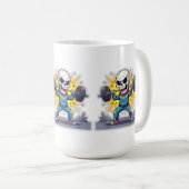 “Cute Cartoon Skeleton Weightlifter • Funny Gym Ba Koffiemok (Voorkant rechts)