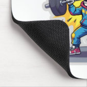 “Cute Cartoon Skeleton Weightlifter • Funny Gym Ba Muismat (Hoek)