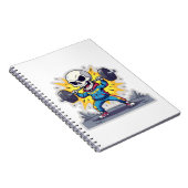 “Cute Cartoon Skeleton Weightlifter • Funny Gym Ba Notitieboek (Rechterzijde)