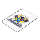 “Cute Cartoon Skeleton Weightlifter • Funny Gym Ba Notitieboek (Linkerzijde)