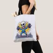 “Cute Cartoon Skeleton Weightlifter • Funny Gym Ba Tote Bag (Dichtbij)