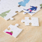 Cute Cartoon Ski helling patroon Legpuzzel (Zijkant)
