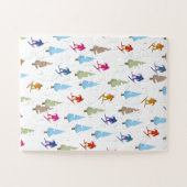 Cute Cartoon Ski helling patroon Legpuzzel (Horizontaal)