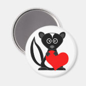 Cute Cartoon Skunk Holding Heart Magneet (Voorkant / Achterkant)