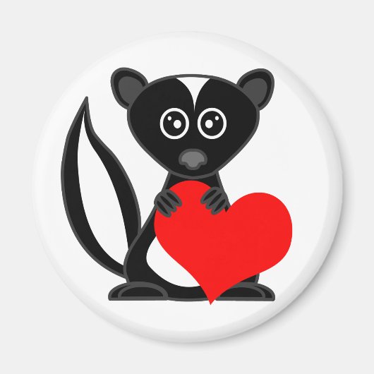 Cute Cartoon Skunk Holding Heart Magneet (Voorkant)