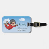 Cute Cartoon Skydiving Adventure Bagagelabel (Voorkant horizontaal)