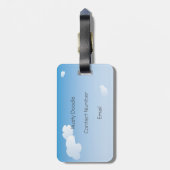 Cute Cartoon Skydiving Adventure Bagagelabel (Achterkant verticaal)