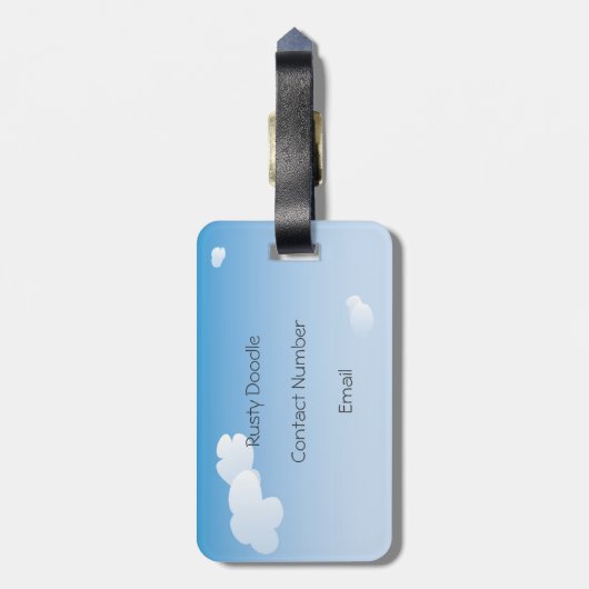 Cute Cartoon Skydiving Adventure Bagagelabel (Achterkant verticaal)