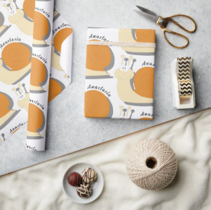 Cute cartoon slak op maat cadeaupapier