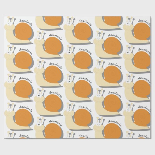 Cute cartoon slak op maat cadeaupapier (Vlak)