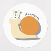Cute cartoon slak op maat labels (Design 1)