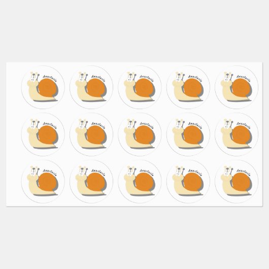 Cute cartoon slak op maat labels (Vel)