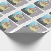 Cute cartoon, slank klimmen cadeaupapier (Hoek)